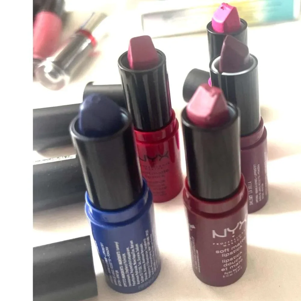 New Lot Of 5 Nyx Soft Matte Lipstick SMLS04, SMLS18, SMLS02, SMLS07, SMLS21